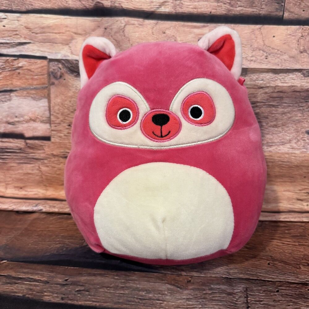 Squishmallows Anya the Red Panda Plush Stuffed Animal 8" Pink White Kellytoy